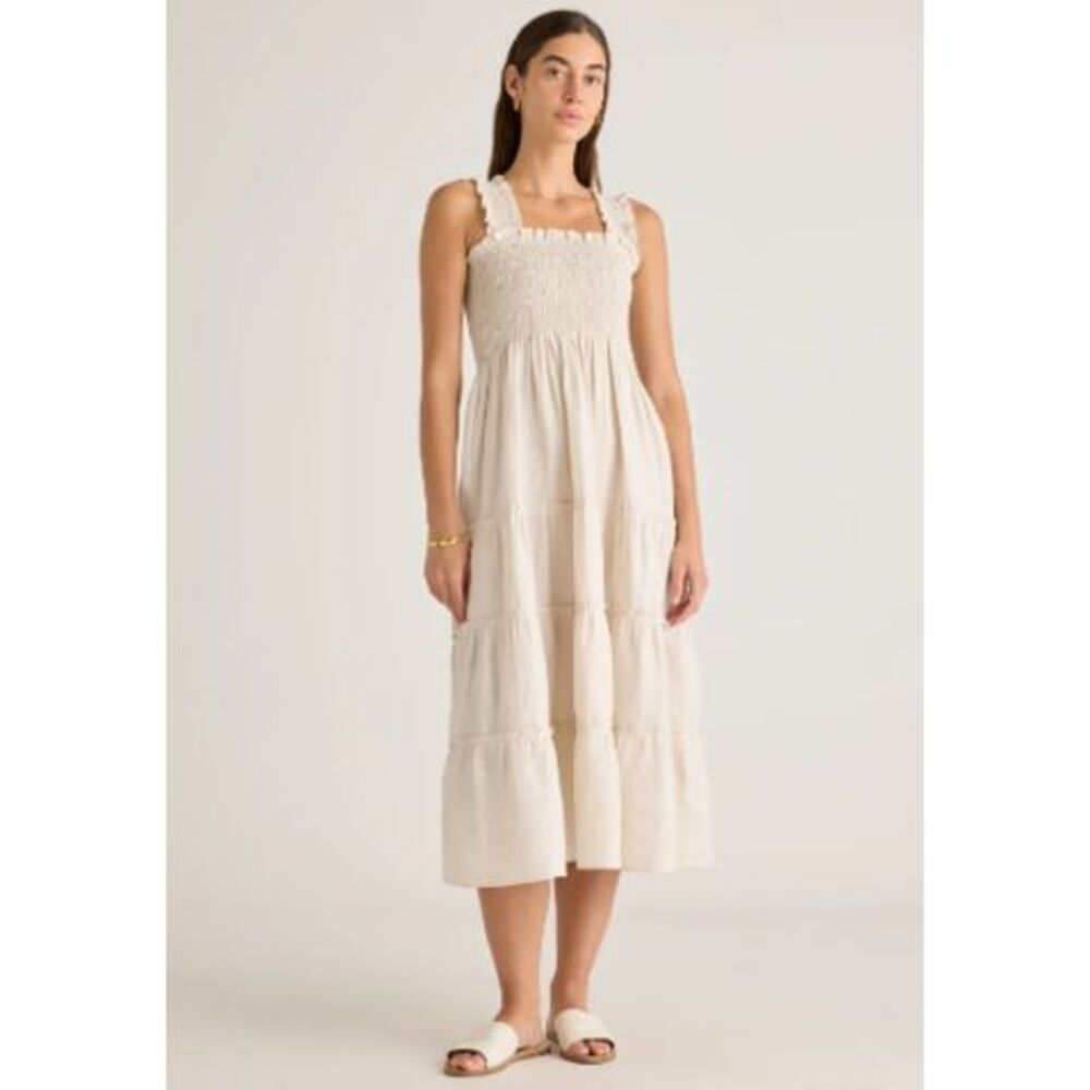 Quince Cream Tiered Maxi Dress